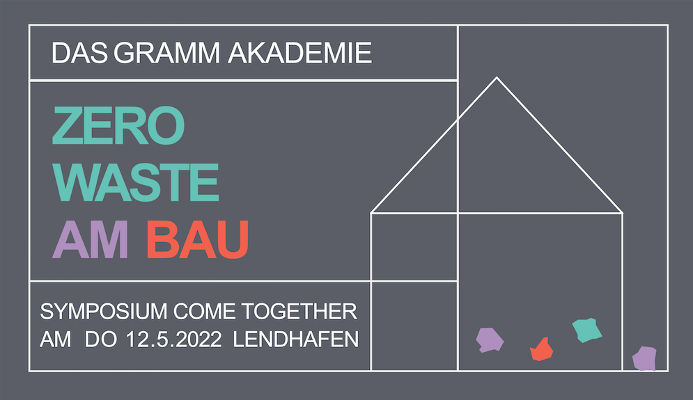 flyer für das symposium zero waste am bau mit details: ort, zeit